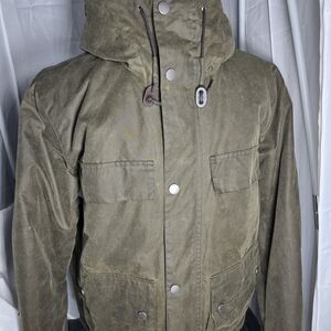 Barbour Re-engineered Durham Hooded Waxed Jacket (Beech Green)